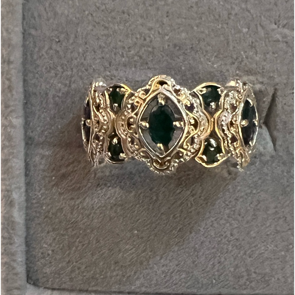 Michael Valatutti Emerald band ring size 7
